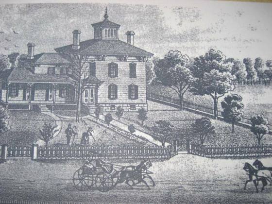A drawing of the house from a LONG time ago.  It was built around 1860.